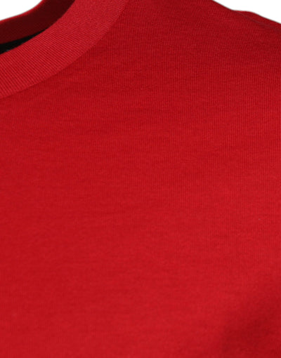 T-shirt ras du cou en coton à imprimé logo rouge Dolce &amp; Gabbana