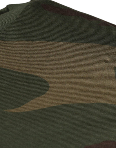 T-shirt ras du cou en coton camouflage multicolore Dolce &amp; Gabbana