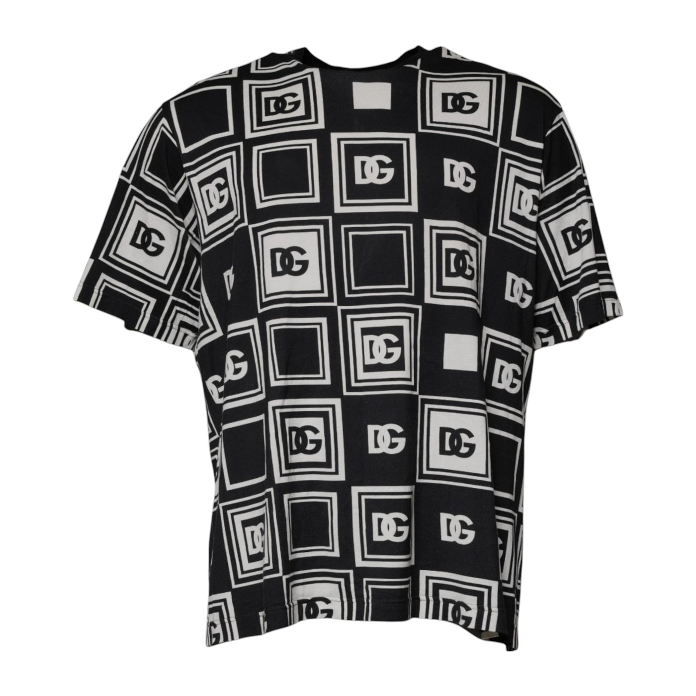 Dolce &amp; Gabbana Zwart Logo Monogram Katoenen T-shirt met Ronde Hals