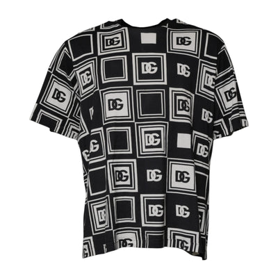 Dolce &amp; Gabbana Zwart Logo Monogram Katoenen T-shirt met Ronde Hals