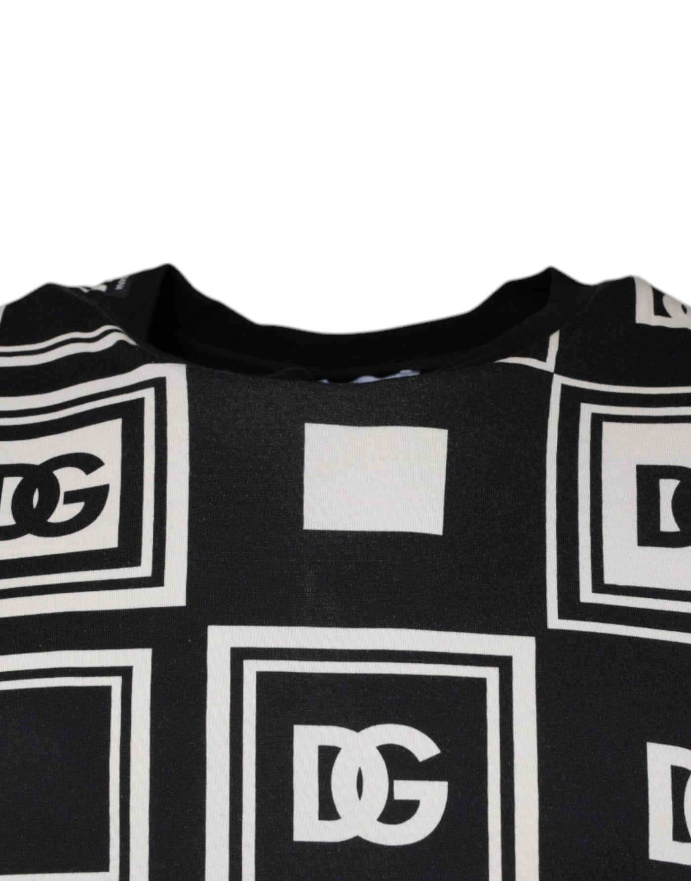 Dolce &amp; Gabbana Zwart Logo Monogram Katoenen T-shirt met Ronde Hals