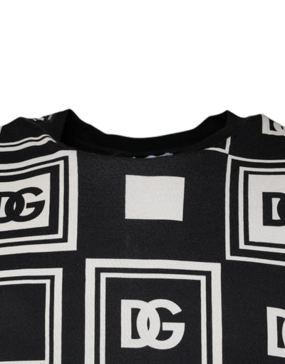 Dolce &amp; Gabbana Zwart Logo Monogram Katoenen T-shirt met Ronde Hals