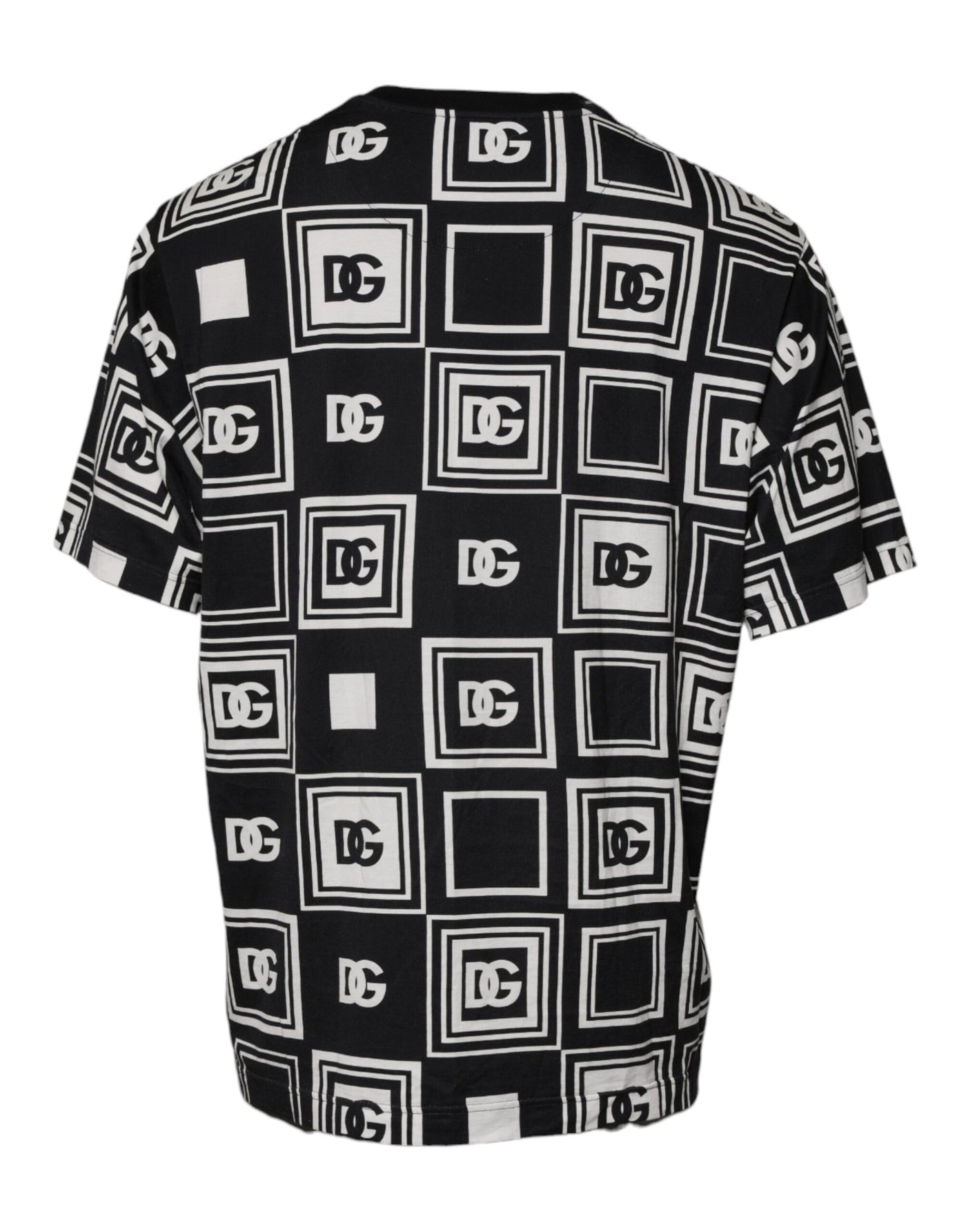 Dolce &amp; Gabbana Zwart Logo Monogram Katoenen T-shirt met Ronde Hals