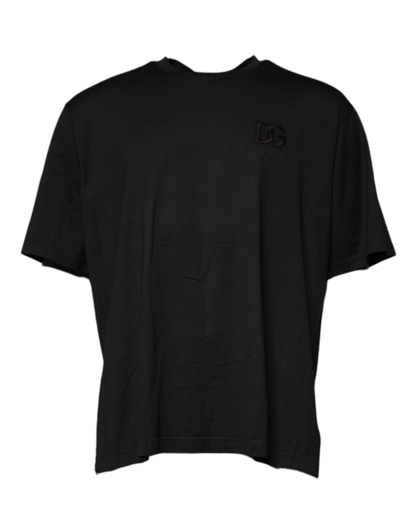 T-shirt ras du cou à manches courtes et logo noir Dolce &amp; Gabbana