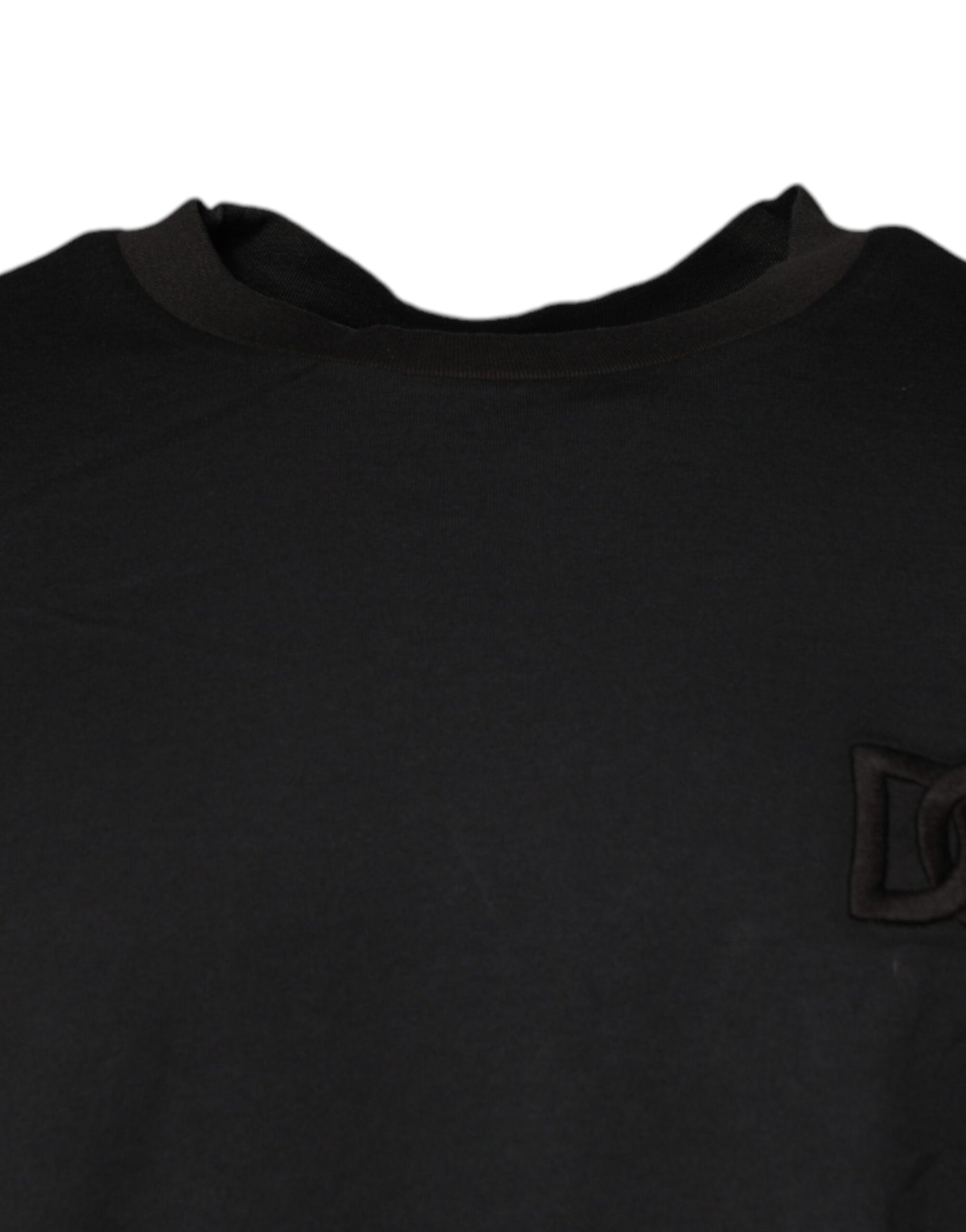 T-shirt ras du cou à manches courtes et logo noir Dolce &amp; Gabbana