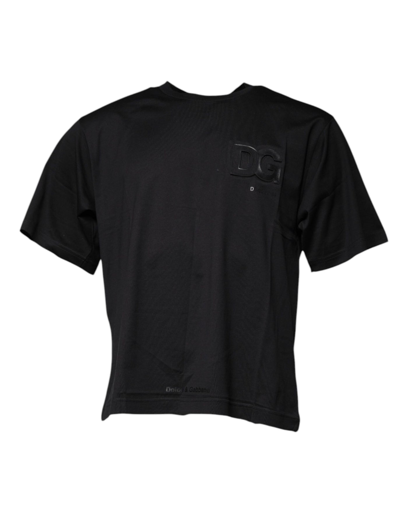 Dolce &amp; Gabbana Zwart DG Logo Print Katoenen T-shirt met Ronde Hals