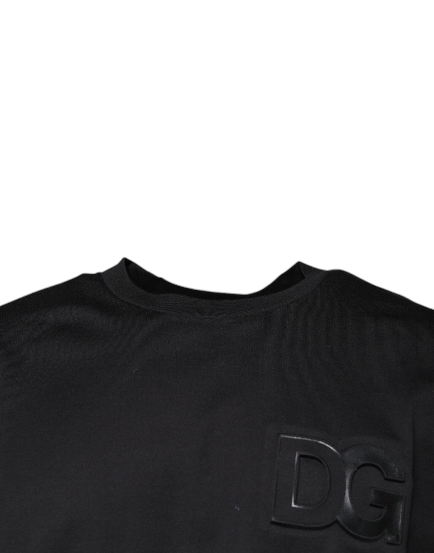 Dolce &amp; Gabbana Zwart DG Logo Print Katoenen T-shirt met Ronde Hals