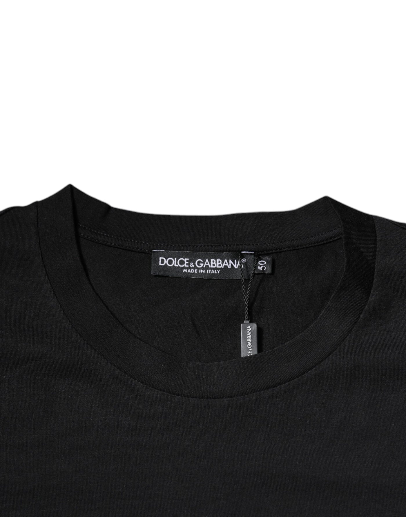 Dolce &amp; Gabbana Zwart DG Logo Print Katoenen T-shirt met Ronde Hals