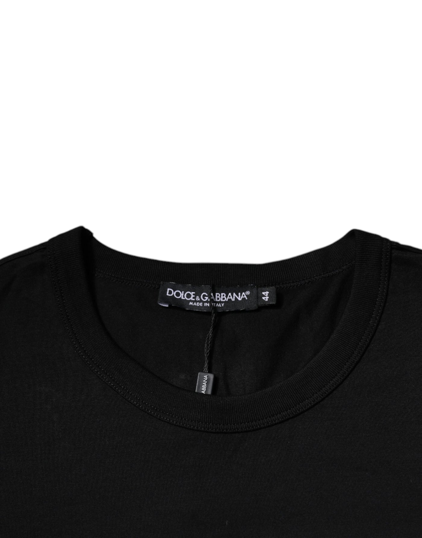 Dolce &amp; Gabbana Zwart Katoenen T-shirt met Ronde Hals en Korte Mouwen