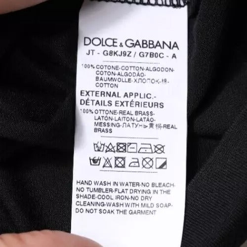 Dolce &amp; Gabbana Zwart Katoenen T-shirt met Ronde Hals en Korte Mouwen