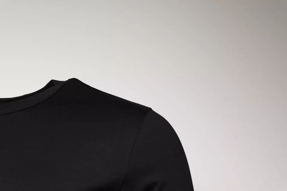 Dolce &amp; Gabbana Zwart Katoenen T-shirt met Ronde Hals en Korte Mouwen
