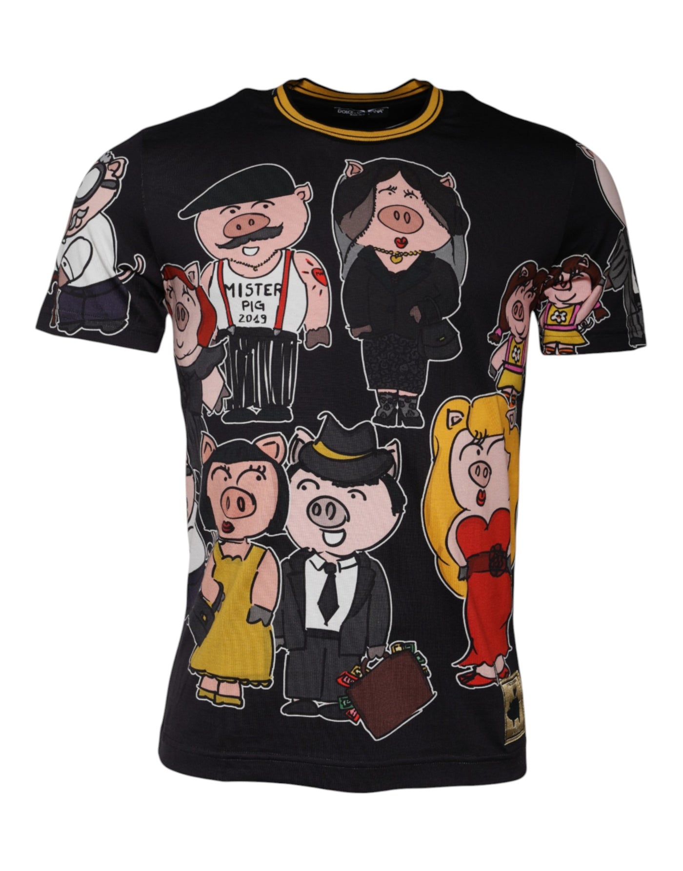T-shirt ras du cou noir Dolce &amp; Gabbana Année du Cochon 2019