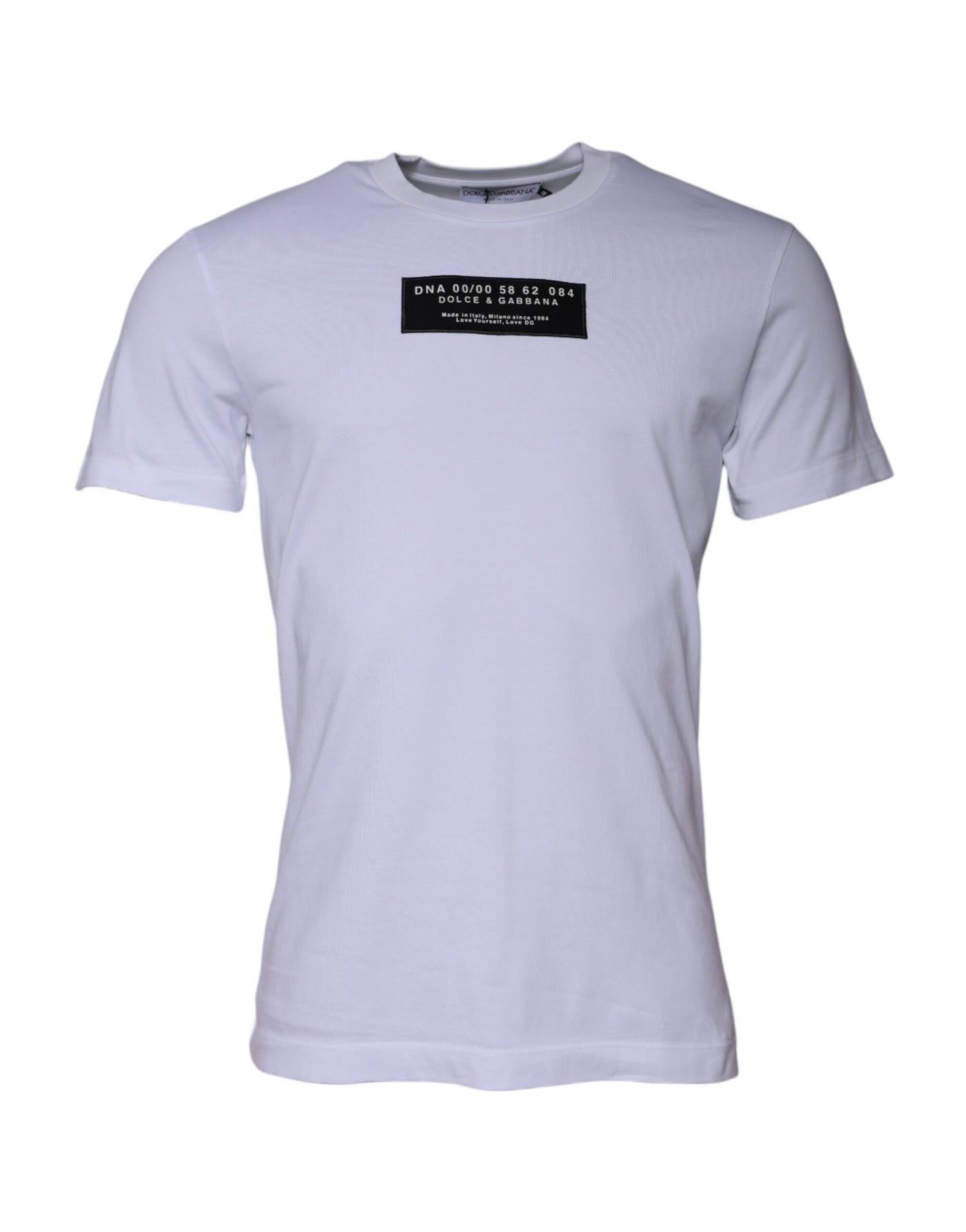 Dolce &amp; Gabbana Wit T-shirt met ronde hals en logoprint van katoen
