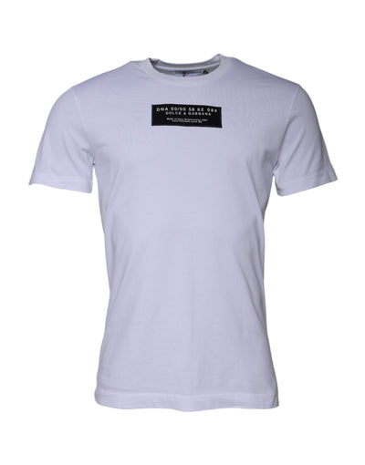 Dolce &amp; Gabbana Wit T-shirt met ronde hals en logoprint van katoen