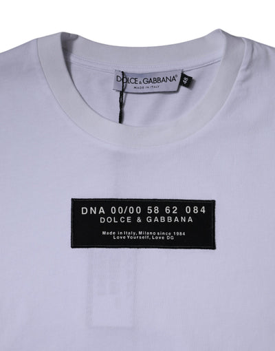 Dolce &amp; Gabbana Wit T-shirt met ronde hals en logoprint van katoen