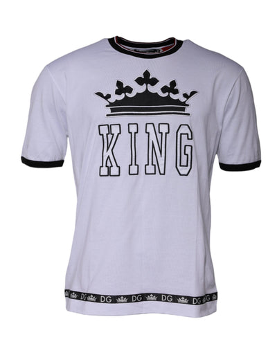 Dolce &amp; Gabbana Wit Jersey T-shirt met Ronde Hals en Korte Mouwen