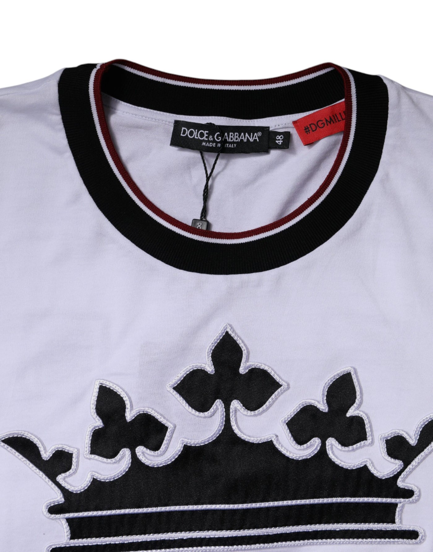 Dolce &amp; Gabbana Wit Jersey T-shirt met Ronde Hals en Korte Mouwen
