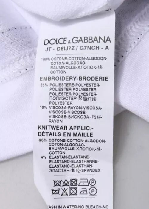 Dolce &amp; Gabbana Wit Jersey T-shirt met Ronde Hals en Korte Mouwen