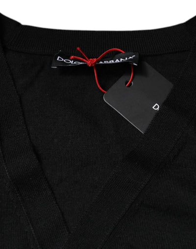 Dolce & Gabbana Black Cashmere Button Down Cardigan Sweater