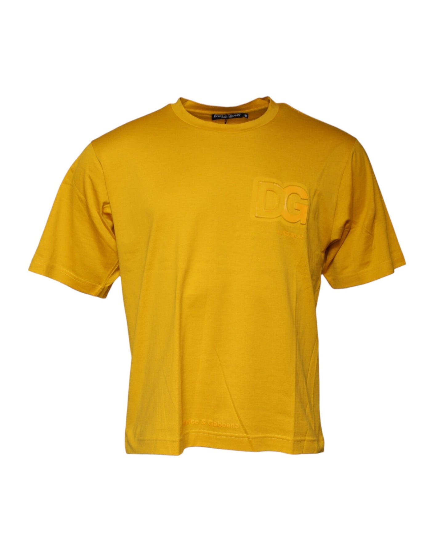 Dolce &amp; Gabbana donkergeel logo ronde hals korte mouwen T-shirt
