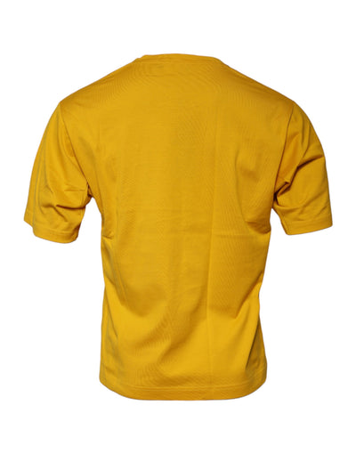 Dolce &amp; Gabbana donkergeel logo ronde hals korte mouwen T-shirt