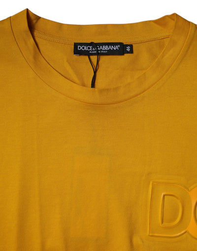 Dolce &amp; Gabbana donkergeel logo ronde hals korte mouwen T-shirt