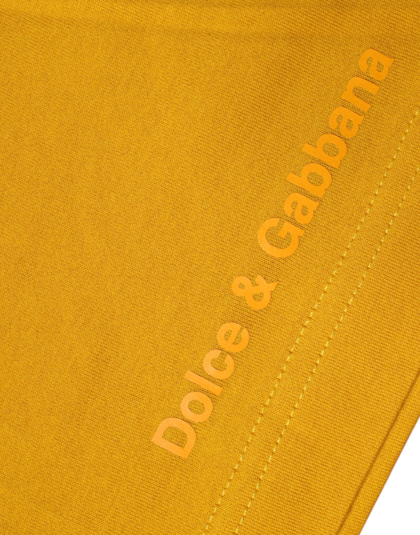 Dolce &amp; Gabbana donkergeel logo ronde hals korte mouwen T-shirt