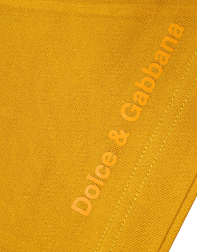Dolce &amp; Gabbana donkergeel logo ronde hals korte mouwen T-shirt
