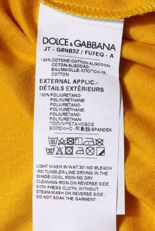 Dolce &amp; Gabbana donkergeel logo ronde hals korte mouwen T-shirt