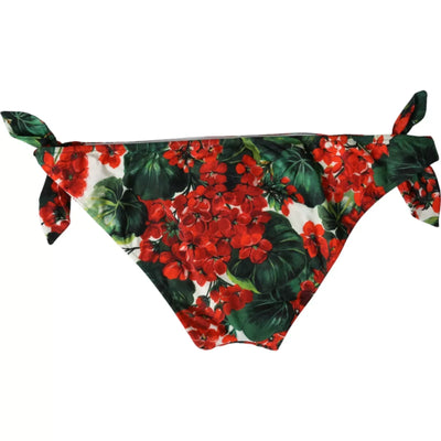Bas de bikini de plage Dolce &amp; Gabbana multicolore à motif géranium
