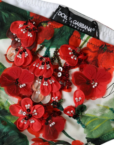 Bas de bikini de plage Dolce &amp; Gabbana multicolore à motif géranium