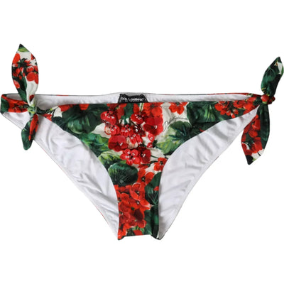 Bas de bikini de plage Dolce &amp; Gabbana multicolore à motif géranium