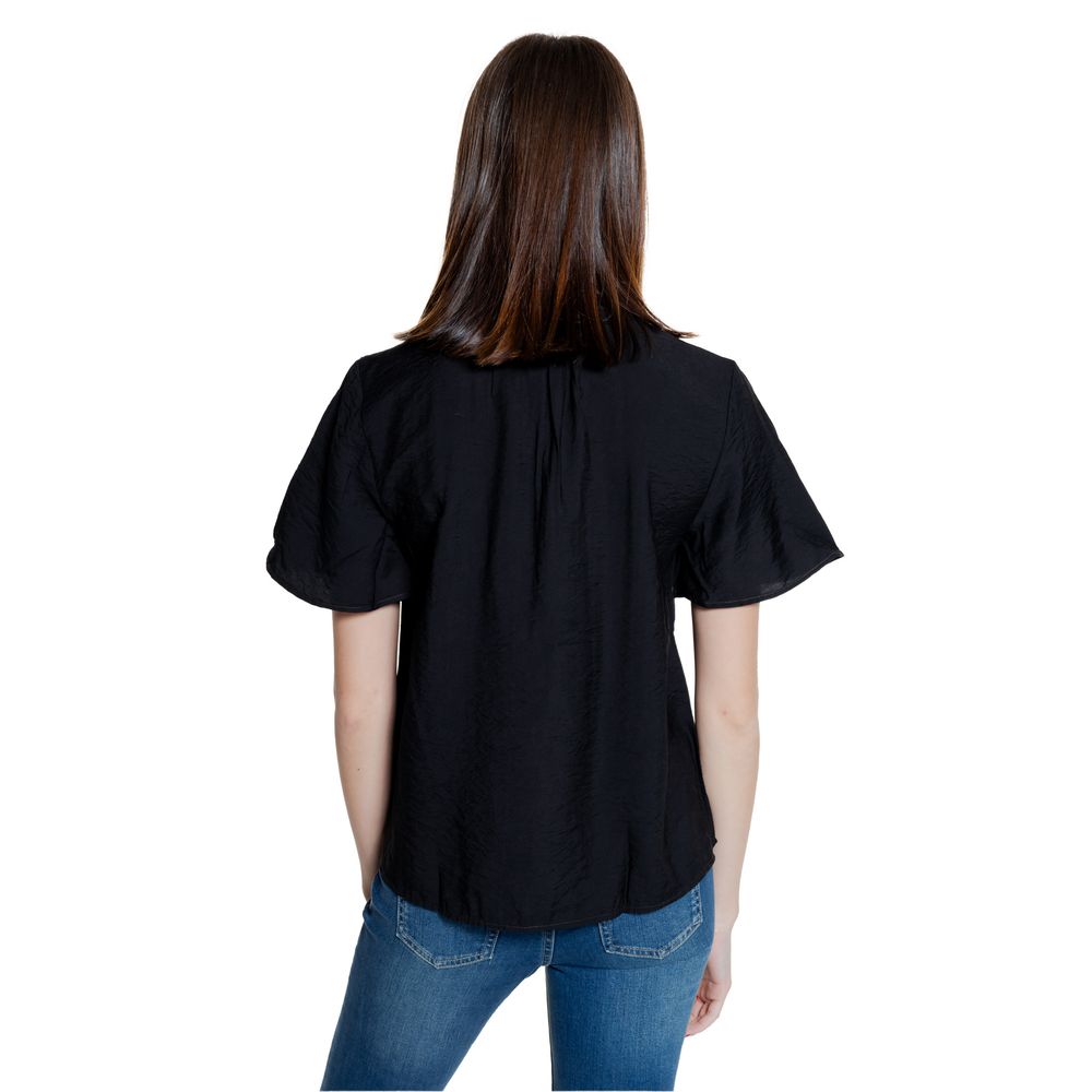 Jacqueline De Yong Black Viscose Shortsleeve