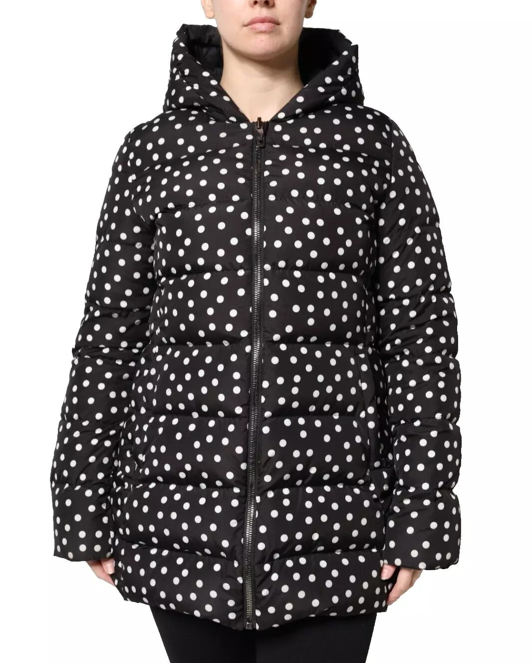 Dolce &amp; Gabbana Zwarte Polyester Omkeerbare Jas met Capuchon