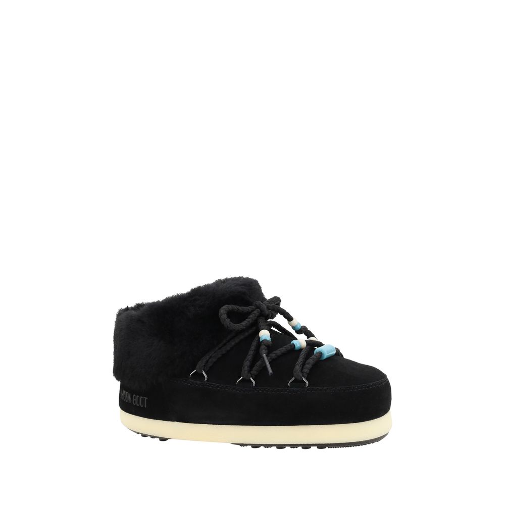 Bottines Moon Boot Mule en daim et perles