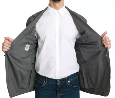 Blazer formel à simple boutonnage en coton gris Dolce &amp; Gabbana