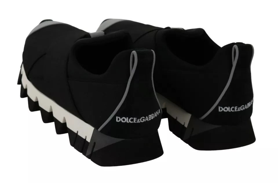 Dolce &amp; Gabbana Black Shark Neoprene Stretch Sneakers Schoenen