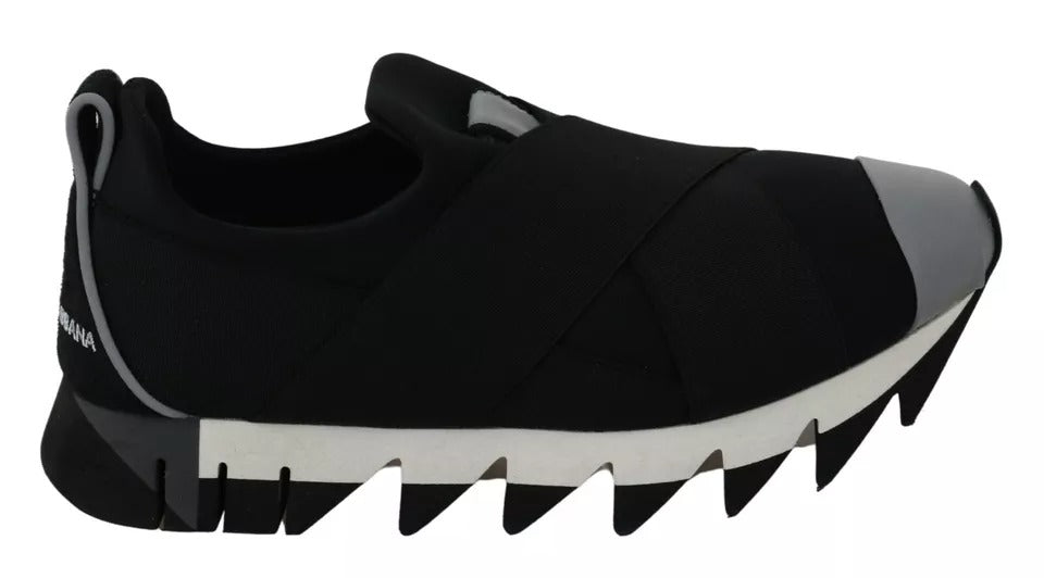 Dolce &amp; Gabbana Black Shark Neoprene Stretch Sneakers Schoenen