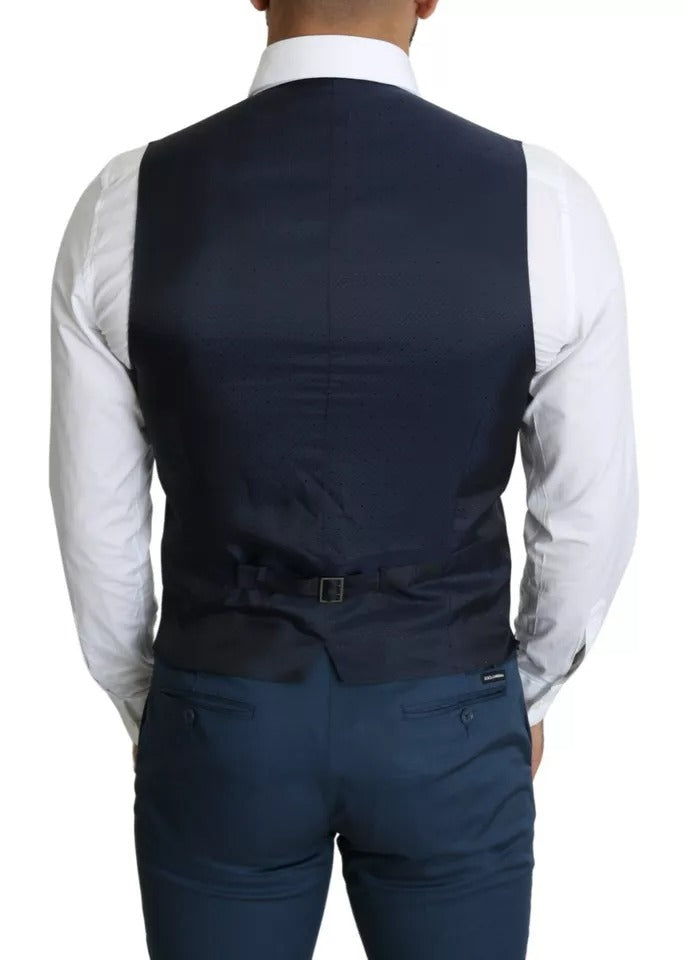 Gilet de costume bleu marine Dolce &amp; Gabbana pour homme