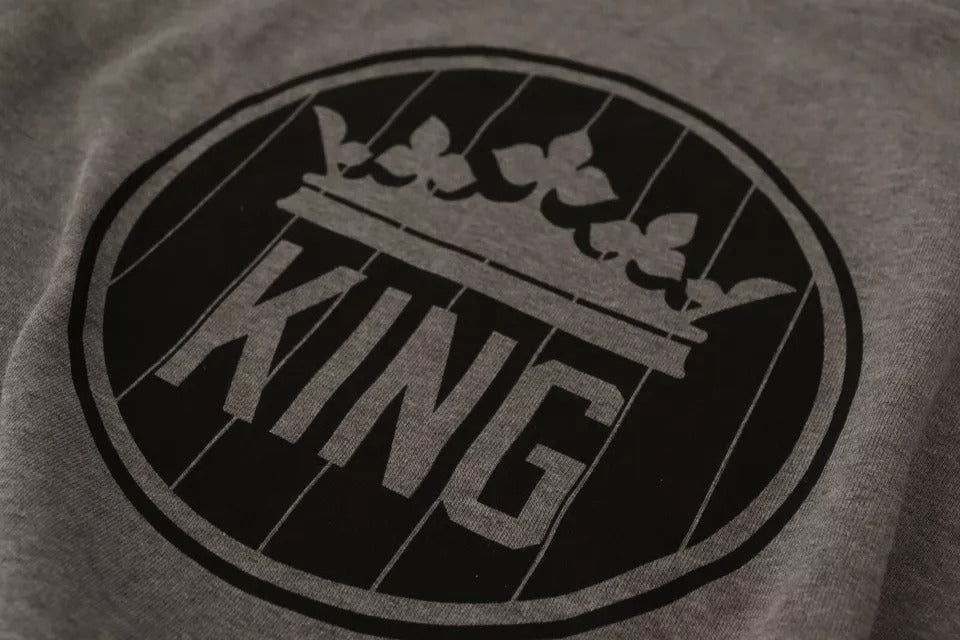 Pull en coton gris Crown King de Dolce &amp; Gabbana