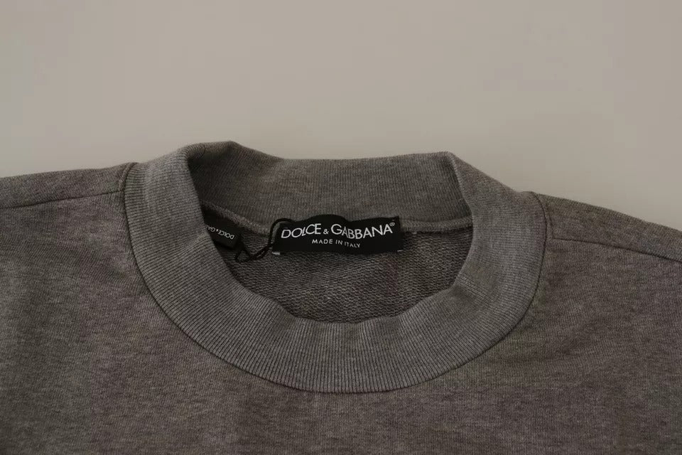 Pull en coton gris Crown King de Dolce &amp; Gabbana