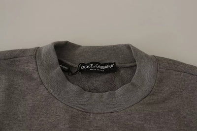 Pull en coton gris Crown King de Dolce &amp; Gabbana