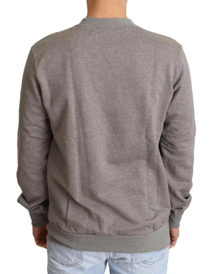 Pull en coton gris Crown King de Dolce &amp; Gabbana