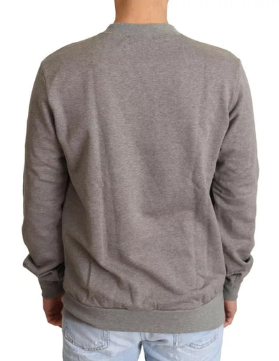 Pull en coton gris Crown King de Dolce &amp; Gabbana