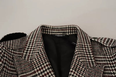 Trench-coat long à carreaux gris Dolce &amp; Gabbana