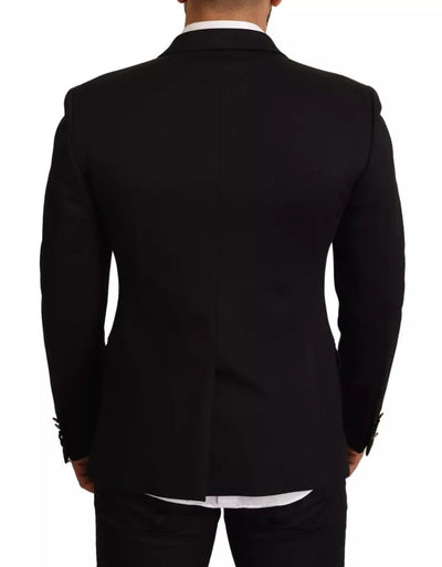 Dolce &amp; Gabbana - Veste blazer slim en coton noir