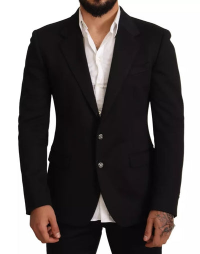 Dolce &amp; Gabbana - Veste blazer slim en coton noir