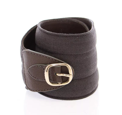 Dolce &amp; Gabbana Bruine D&amp;G Leren Linnen Logo Riem