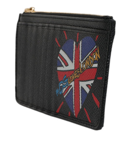 Dolce &amp; Gabbana Zwarte Leren #DGLovesLondon Kaarthouder Portemonnee