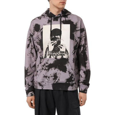 Comme Des Fuckdown Gray Cotton Men Sweater with Hood